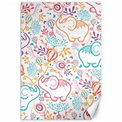 Cute Pastel Tones Elephant Pattern Canvas 12  X 18  