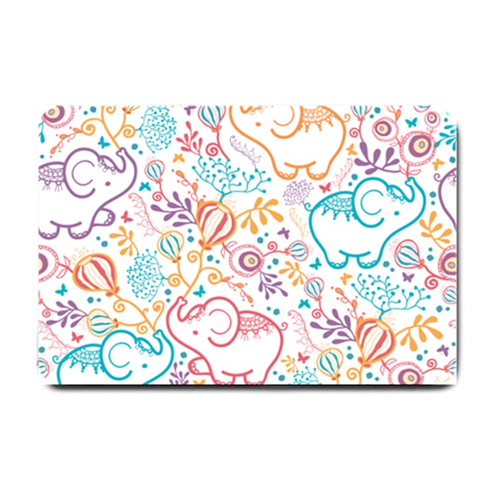 Cute pastel tones elephant pattern Small Doormat 