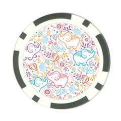 Cute Pastel Tones Elephant Pattern Poker Chip Card Guards by Dushan