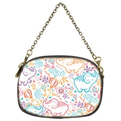 Cute Pastel Tones Elephant Pattern Chain Purses (one Side) 