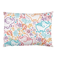 Cute Pastel Tones Elephant Pattern Pillow Cases by Dushan