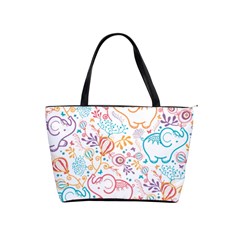 Cute Pastel Tones Elephant Pattern Shoulder Handbags by Dushan