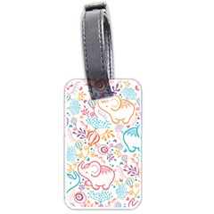 Cute Pastel Tones Elephant Pattern Luggage Tags (two Sides)