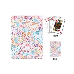 Cute Pastel Tones Elephant Pattern Playing Cards (mini) 