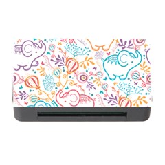 Cute Pastel Tones Elephant Pattern Memory Card Reader With Cf by Dushan