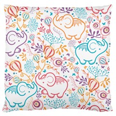 Cute Pastel Tones Elephant Pattern Large Cushion Cases (one Side)  by Dushan