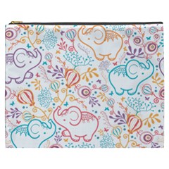 Cute Pastel Tones Elephant Pattern Cosmetic Bag (xxxl) 