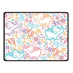 Cute Pastel Tones Elephant Pattern Double Sided Fleece Blanket (small) 