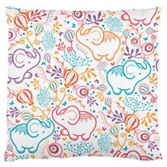 Cute Pastel Tones Elephant Pattern Standard Flano Cushion Cases (two Sides)  by Dushan