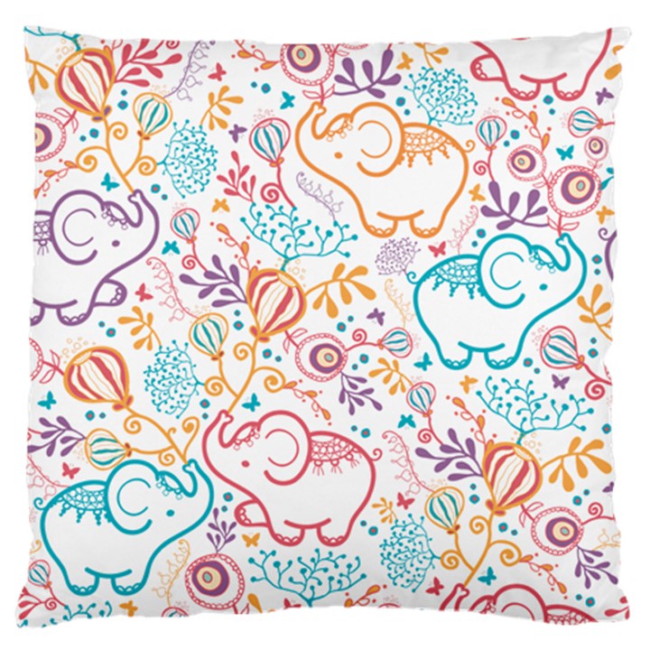 Cute pastel tones elephant pattern Large Flano Cushion Cases (Two Sides) 