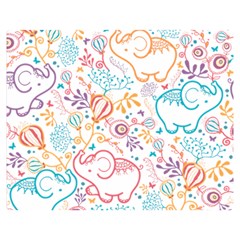 Cute Pastel Tones Elephant Pattern Double Sided Flano Blanket (medium) 