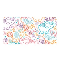 Cute Pastel Tones Elephant Pattern Satin Wrap