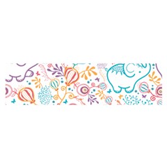 Cute Pastel Tones Elephant Pattern Satin Scarf (oblong)