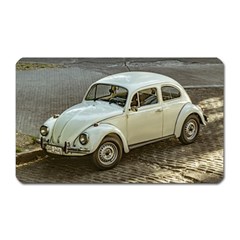 Classic Beetle Car Parked On Street Magnet (rectangular) by dflcprints