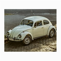 Classic Beetle Car Parked On Street Small Glasses Cloth (2-side) by dflcprints