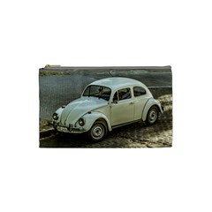 Classic Beetle Car Parked On Street Cosmetic Bag (small)  by dflcprints