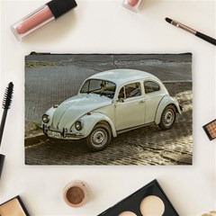 Classic Beetle Car Parked On Street Cosmetic Bag (large)  by dflcprints