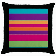 Jagged stripes Throw Pillow Case (Black)