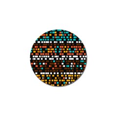 Squares Pattern In Retro Colors Golf Ball Marker (10 Pack) by LalyLauraFLM