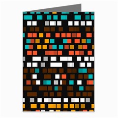 Squares Pattern In Retro Colors Greeting Card by LalyLauraFLM