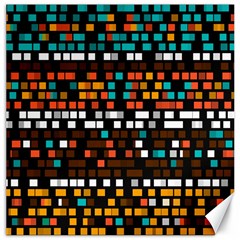 Squares Pattern In Retro Colors Canvas 12  X 12 