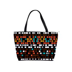 Squares Pattern In Retro Colors Classic Shoulder Handbag by LalyLauraFLM