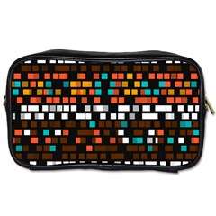 Squares Pattern In Retro Colors Toiletries Bag (one Side)