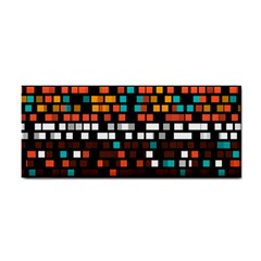 Squares Pattern In Retro Colors Hand Towel