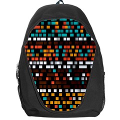 Squares Pattern In Retro Colors Backpack Bag by LalyLauraFLM