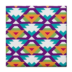 Triangles And Other Shapes Pattern Tile Coaster by LalyLauraFLM