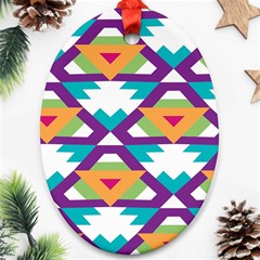 Triangles And Other Shapes Pattern Ornament (oval) by LalyLauraFLM