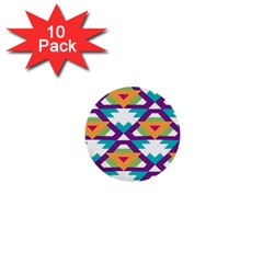 Triangles And Other Shapes Pattern 1  Mini Button (10 Pack) 