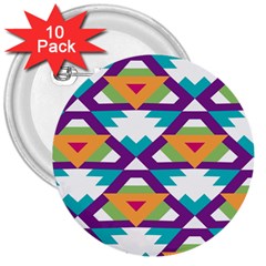 Triangles And Other Shapes Pattern 3  Button (10 Pack)