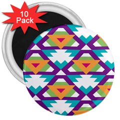 Triangles And Other Shapes Pattern 3  Magnet (10 Pack) by LalyLauraFLM