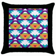 Triangles And Other Shapes Pattern Throw Pillow Case (black)