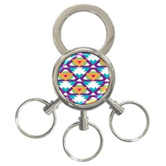 Triangles And Other Shapes Pattern 3-ring Key Chain