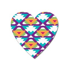 Triangles And Other Shapes Pattern Magnet (heart) by LalyLauraFLM