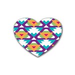 Triangles and other shapes pattern Heart Coaster (4 pack) Front