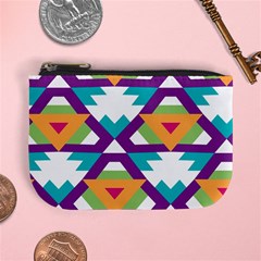 Triangles And Other Shapes Pattern Mini Coin Purse by LalyLauraFLM