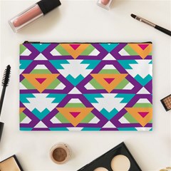 Triangles And Other Shapes Pattern Cosmetic Bag (large) by LalyLauraFLM