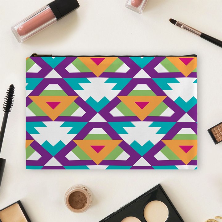 Triangles and other shapes pattern Cosmetic Bag (Large)