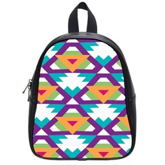 Triangles And Other Shapes Pattern School Bag (small) by LalyLauraFLM