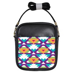 Triangles And Other Shapes Pattern Girls Sling Bag by LalyLauraFLM