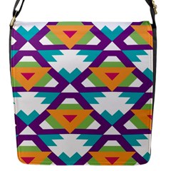 Triangles And Other Shapes Pattern Flap Closure Messenger Bag (s) by LalyLauraFLM