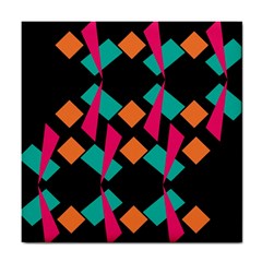 Shapes In Retro Colors  Tile Coaster by LalyLauraFLM