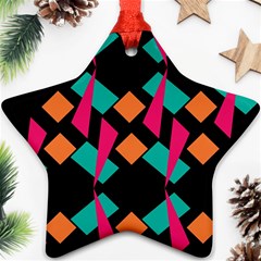 Shapes In Retro Colors  Ornament (star)