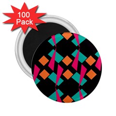 Shapes In Retro Colors  2 25  Magnet (100 Pack) 