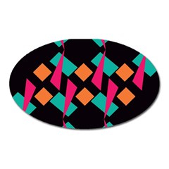 Shapes In Retro Colors  Magnet (oval)