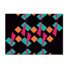 Shapes In Retro Colors  Sticker A4 (10 Pack)