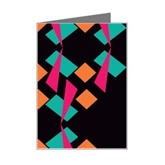 Shapes In Retro Colors  Mini Greeting Card by LalyLauraFLM